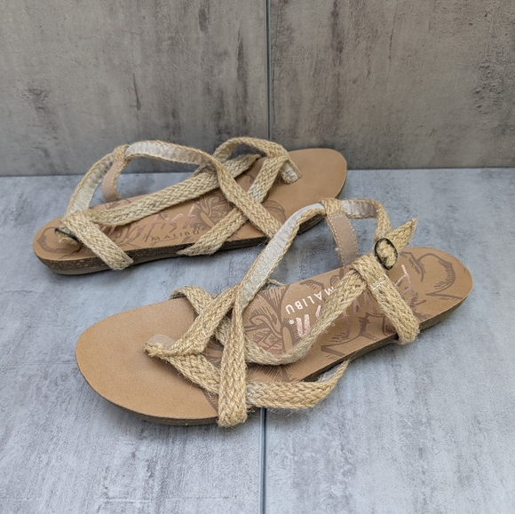 Blowfish Malibu Women's Rope Twill Tan Strappy Sandal Size 10 - Picture 1 of 6
